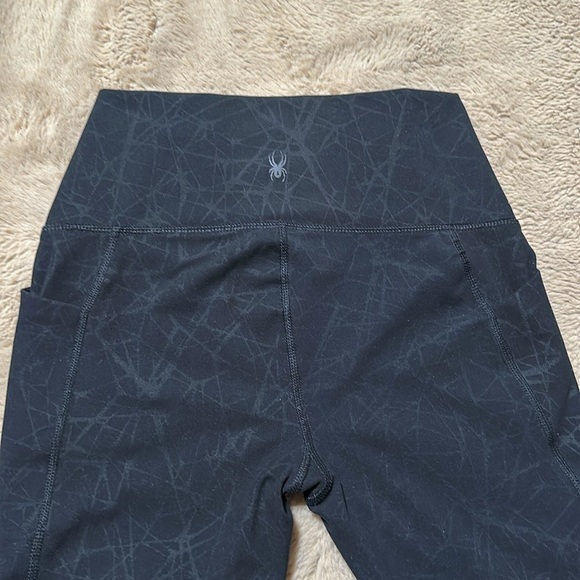 Spyder Active Leggings Womens Small Black Pants Gym Yoga Waist Compression EUC - Picture 4 of 10